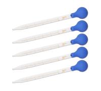 5 goteros de pipeta de vidrio de 0,5 ml, 1 ml, 2 ml, 3 ml, 5 ml, 10 ml, cuentagotas de vidrio graduados, institución de investigación
