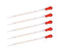 5 goteros de pipeta de vidrio de 0,5 ml, 1 ml, 2 ml, 3 ml, 5 ml, 10 ml, cuentagotas de vidrio graduados, institución de investigación