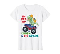 5º Grado para niños Primer día de Quinto Grado Regreso a la Escuela Camiseta gráfica económica, Mujer, Blanco, XS