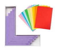5 Guías de Alineación para Manualidades con Papel, Reglas en forma de L con Código de Color, Estuche y Marcas de Tamaño, Ideales para la Creación de Tarjetas, Plataformas de Estampado y Scrapbooking