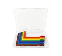 5 Guías de Alineación para Manualidades con Papel, Reglas en forma de L con Código de Color, Estuche y Marcas de Tamaño, Ideales para la Creación de Tarjetas, Plataformas de Estampado y Scrapbooking