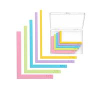5 Guías de Alineación para Manualidades con Papel, Reglas en forma de L con Código de Color, Estuche y Marcas de Tamaño, Ideales para la Creación de Tarjetas, Plataformas de Estampado y Scrapbooking