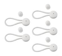 5 hebillas elásticas elásticas, nailon + material de goma, para cuerdas de anclaje de tienda de campaña, barcos, yates, remolques, fundas de caravana (blanco)