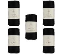 5 hilos Sensy Premium de 2 mm, 230 m, cuerda de poliéster, 100% polipropileno, cordón de macramé de 2 mm, bolsa de ganchillo, cuerda de macramé, regalo para prendas de punto (negro)