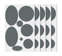 5 Hojas/40uds Parche de Reparación, Gris Autoadhesivo Cinta de Reparación de Nailon Lavable Parche de Reparación para Abrigos Chaquetas de Plumón Tiendas de Campaña(Redondos, Ovalados)