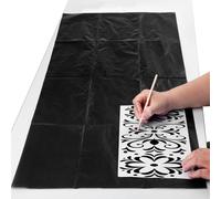 5 hojas de papel de carbono grande para trazar papel de transferencia de grafito de 50 x 91 cm, papel de carbono encerado negro para dibujar, trazar y transferir, tela, dibujo de bocetos, color negro