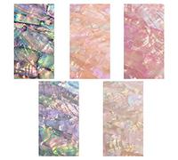 5 hojas de pegatinas de arte de uñas pegamento degradado de color agrietado sirena abulón copos 3D uñas consejos manicura gel UV esmalte pegatinas de bricolaje