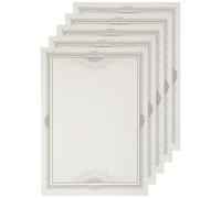 5 Hojas Papel de Diploma en Blanco A4, Bordes Decorativos | Papel Café, Esquinas Redondeadas, Escritura Fácil, Orientación Versátil, para Oficina y Finalización de Formación