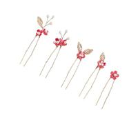 5 horquillas chinas para el pelo con diseño de flor y perlas hechas a mano, accesorios para el cabello para novia y damas de honor