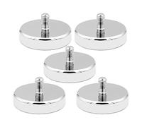 5 imanes de neodimio de 32 mm de diámetro con rosca M6, 35 kg de fuerza adhesiva, imanes redondos de neodimio con rosca para tornillos de ojal o gancho