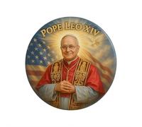 5 imanes del Papa León Xiv 14º retrato divino 2025, recuerdo histórico católico con bandera estadounidense y paloma para el hogar, oficina, nevera o lavadora, 5.5 pulgadas