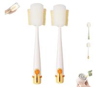 5 in 1 Bottle Cleaning Brush Set, 5-in-1 Multifunctional Bottle Cleaning Brush Set, Long Handle Water Bottles Cleaner Brushes with Sponge and Scrubber for Cup Lid Brushes (Orange*2)