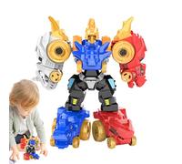 5 "IN 1 CAR ACTION FIGURE - Juguete robot deformado de dinosaurios, con conector robusto | Aventura mecánica jugar a la fusión de vehículos, juguete de montaje de flexible y duradero, para