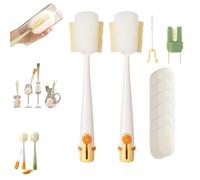 5 in 1 Multifunctional Cleaning Brush Set, Multifunctional Cup and Lid Cleaner Kit for Water Bottles, Tumblers, Travel Mugs and Kitchen Use (White 2pcs)