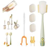 5 in 1 Multifunctional Cleaning Brush Set, Multifunctional Cup and Lid Cleaner Kit for Water Bottles, Tumblers, Travel Mugs and Kitchen Use (Green)