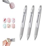 5 in 1 Nail Art Dotting Pen, Nail Dotting Pen Press Type 5 in 1, Nails Art Tip Dot Paint Manicure Kit, Professional Nails Art Tool for Beauty Salons and DIY Enthusiasts (3PCS)