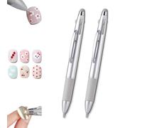 5 in 1 Nail Art Dotting Pen, Nail Dotting Pen Press Type 5 in 1, Nails Art Tip Dot Paint Manicure Kit, Professional Nails Art Tool for Beauty Salons and DIY Enthusiasts (2PCS)