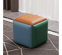 5-In-1 Ottoman Cube Chair Set, Nesting Chair, Stackable Leather Stools, Foot Stool with Wheels for Living Room, Bedroom, Dining Room (Colorful B)