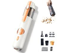 5-In-1 Smart Handheld Vacuum Cleaner,Mini Handheld Car Vacuum Portable Cordless with 15kpa Strong Suction,Rechargeable, Powerful and Lightweight for Home, Car and Pet Hair Cleaning (Beige)