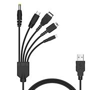 5 in 1 USB Charger Cable Cord for Nintendo NDS Lite/Wii U/New 3DS(XL/LL),3DS(XL/LL),2DS,DSi(XL/LL),NDS/GBA SP(Gameboy Advance sp),PSP 1000 2000 3000