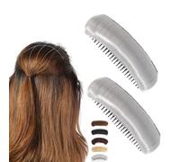 5 in Invisible Fluffy Hair Pad,Natural Hair Bump Clip for Volume,Hair Bun Invisible False Hair Clip,Invisible Fluffy Hair Bun,Volume Hair Clips,DIY Heighten Hair Party Styling (2PC-Grey)