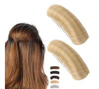 5 in Invisible Fluffy Hair Pad,Natural Hair Bump Clip for Volume,Hair Bun Invisible False Hair Clip,Invisible Fluffy Hair Bun,Volume Hair Clips,DIY Heighten Hair Party Styling (2PC-Gold)