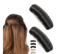 5 in Invisible Fluffy Hair Pad,Natural Hair Bump Clip for Volume,Hair Bun Invisible False Hair Clip,Invisible Fluffy Hair Bun,Volume Hair Clips,DIY Heighten Hair Party Styling (2PC-Black)