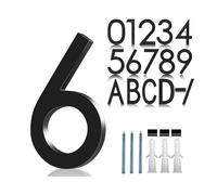 5 Inch Acrylic Semi-perforated Digital Letters Matte Black House, Garden, Mailbox, Courtyard Entrance Number(C)
