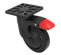 5 Inch Caster Wheel 400LBS Bearing ABS Bracket Quiet Rubber Swivel Caster with Brake for Trash Bin Trolley Cart