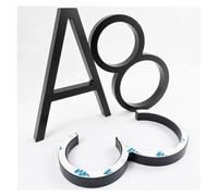 5-inch Fine Font Acrylic Punch-free Adhesive Ceramic White Paint Black Silver Digital House Number(White,A)