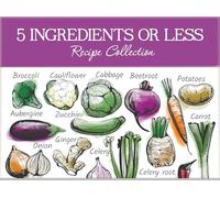 5 Ingredients or Less Recipe Card Collection Tin - 78 Recipe Cards + 22 Blank Recipe Cards to Write Your Own Recipes + 5 Tabbed Section Dividers