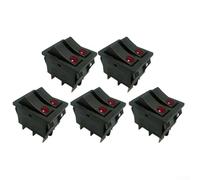 5 interruptores basculantes de botón de encendido y apagado de 250 V 16 A diseñados para calentadores de aceite, radiadores eléctricos y calentadores (negro)