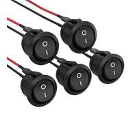 5 interruptores basculantes de Encendido y Apagado KCD1 para Mini, Interruptor de Palanca Redondo SPST de 2 Pines, diseño a presión, para Coche, Barco, automóvil, con Cables preca