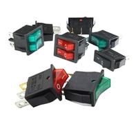 5 interruptores basculantes KCD3 de encendido, apagado y encendido, 2 posiciones, 3 pines, 3 posiciones, 6 pines, con interruptor de encendido de luz(KCD3-2D-3P red)