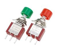 5 interruptores de botón pulsador de 3 pines C-NO-NC de 6 mm con retorno momentáneo, encendido (ON), 2 A, 250 V CA/5 A, 120 V CA.(Red)