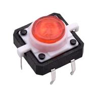 5 interruptores táctiles iluminados de 12 x 12 mm, botón pulsador de reinicio momentáneo, rojo, amarillo y azul, luz LED de 12 V CC, pin de soldadura(5pcs Green)