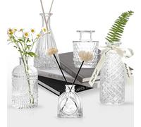 5 Jarrones de Cristal - Jarrones para Flores Jarrones Decorativos no Incluye Flores, Jarrón Cristal para Decoracion Habitacion, Centros Decorativos de Mesa y Decoracion Salon