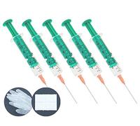 5 jeringas de recambio de 10 ml con aguja sin punta, 2x guantes de vinilo y 4x bastoncillos de celulosa para sabores E-Liquids Hobby y DIY and Office