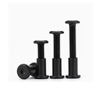 5 juegos-10 juegos M4 M5 M6 M8 de acero inoxidable o negro, tornillos hexagonales planos grandes for muebles con tuerca remachada(Steel with black,M4x10 With nut 10pc)
