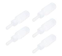 5 Juegos Biberón para Perros y Gatos 50ml Escala, Plástico | Boquilla de Silicona, Diseño Simple Blanco, Kit Portátil Reutilizable, Incluye Cepillo y Accesorios Completos