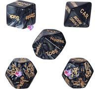 5 Juegos De Accesorios De Dados HexaéDricos De PláStico Negro De Novela, Actividades Divertidas De La Familia, Herramientas CláSicas De Ktv De La Fiesta, Regalos De Pareja