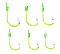 5 juegos de anzuelos de pesca con trampa de cebo de resorte, aparejos preatados de acero al carbono, características luminosas, línea Pe, 40 cm