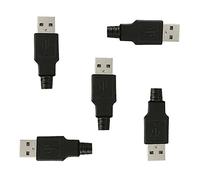 5 juegos de conectores USB tipo A macho de 4 pines, adaptador de enchufe, placa de soldadura para bricolaje, fuente de alimentación USB, placa de pan