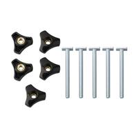 5 juegos de perillas M8 T-Track en T, 5 juegos de plástico y metal, lugar para fijar tablas de plumas, 100 x 34 x 18 mm. Cantidad de pernos diseñados para un uso duradero con adecuado