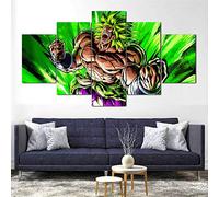 5 Juegos De Pinturas Impresión Hd Pintura De Arte De Pared Pintura Moderna Pintura De Decoración Del Hogarimpresión De Lienzo Xxl 150X80Cm Dragon Ball Super Broly