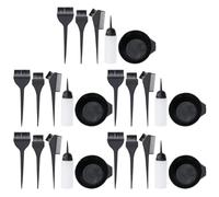 5 Juegos Juego de Teñido con Cuenco 120ml de Plástico Negro | Teñir Cabello en Casa o Salón, Lavado Fácil, sin Desorden, Incluye Brocha y Cepillo