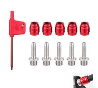5 Juegos Kit Accesorios de Aceite para Bicicleta de Oliva, Aceite de Inserción de Conexión de Oliva Compatible con SRAM Avid Stealth-a-majig,Aleación Aluminio y Acero Inoxidable Rojo con Llave T8
