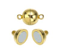 5 juegos/lote de 6/8/10/12/14 mm cierres magnéticos redondos con forma de bola de cobre, conectores de hebilla para hacer joyas y pulseras