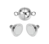 5 juegos/lote de 6/8/10/12/14 mm cierres magnéticos redondos con forma de bola de cobre, conectores de hebilla para hacer joyas y pulseras