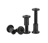 5 juegos M4 M5 M6 M8*15/20/25/30/35/40/50/60 Tornillos de conexión hexagonales chapados en negro for muebles de cocina y gabinetes(M8X20 with nut)